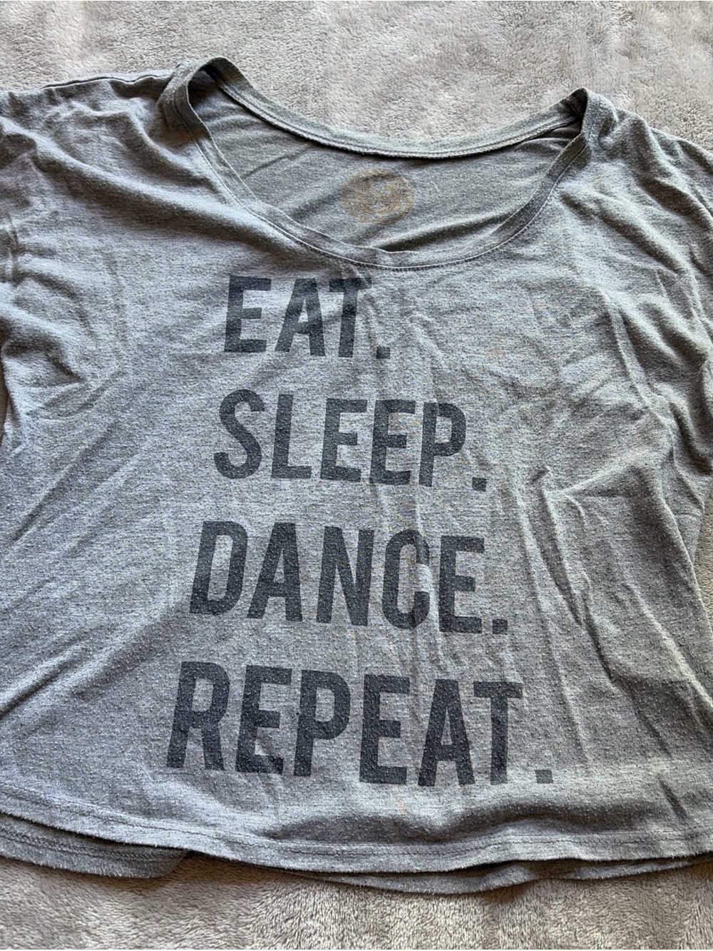 Grey Graphic Tee "EAT. SLEEP. DANCE. REPEAT."